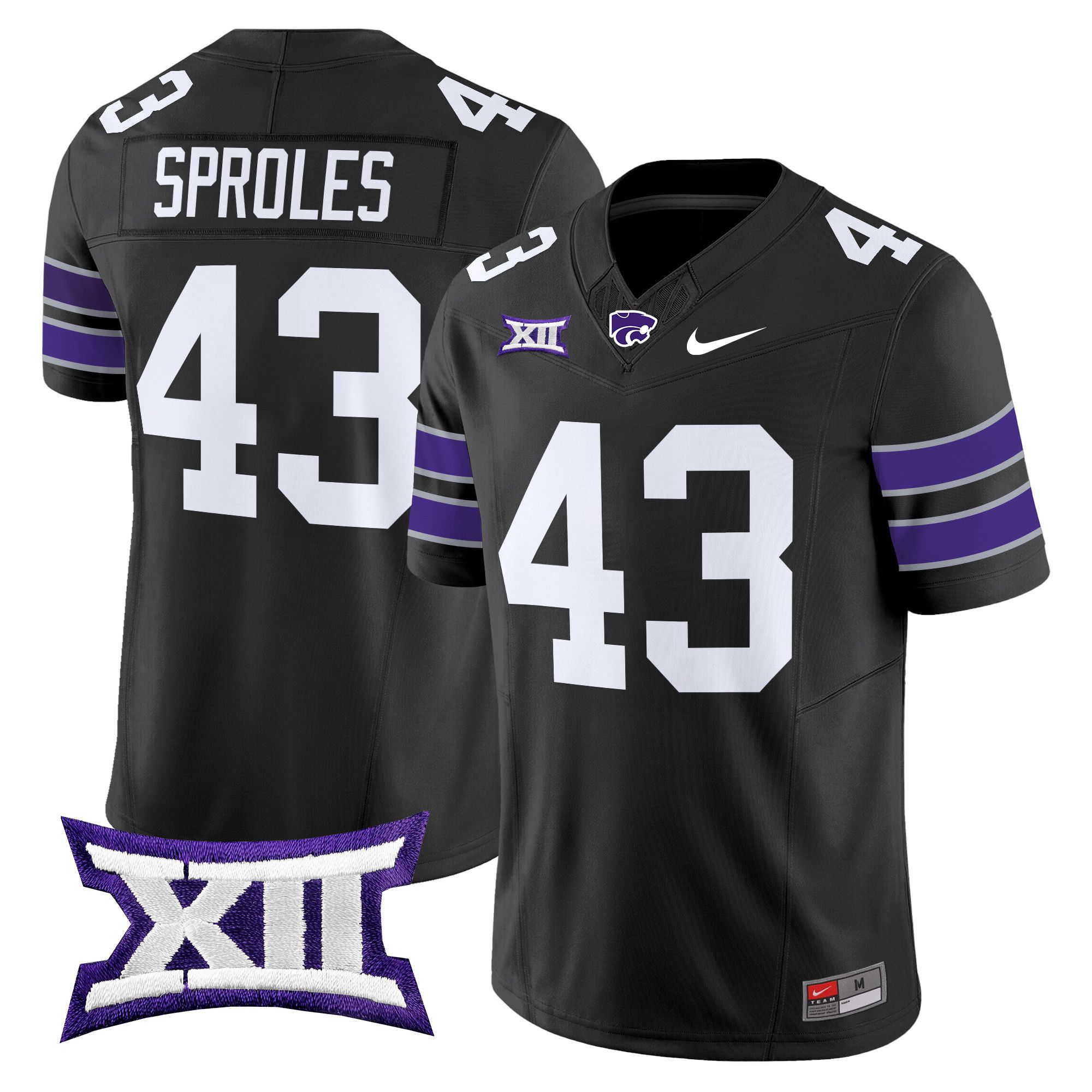 Men Kansas State Wildcats #43 Sproles Black Nike 2024 Vapor Limited NCAA Jersey style 1->ncaa teams->NCAA Jersey